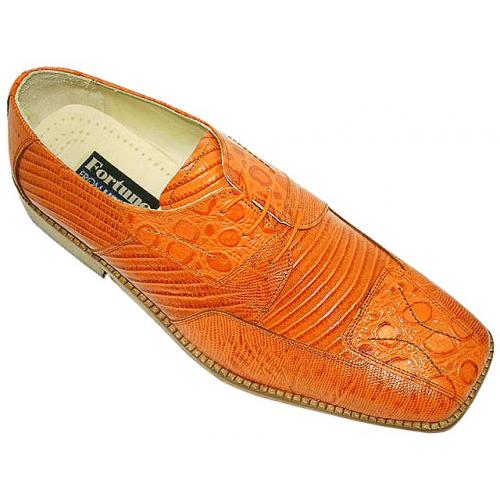 Liberty Burnt Orange Alligator Print Shoes #480